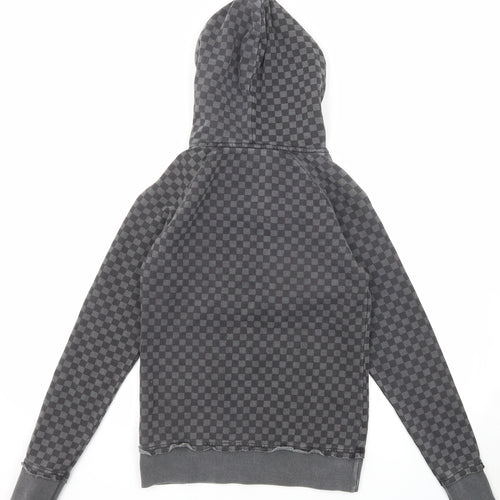 VANS Womens Grey Check Cotton Pullover Hoodie Size 8 Pullover