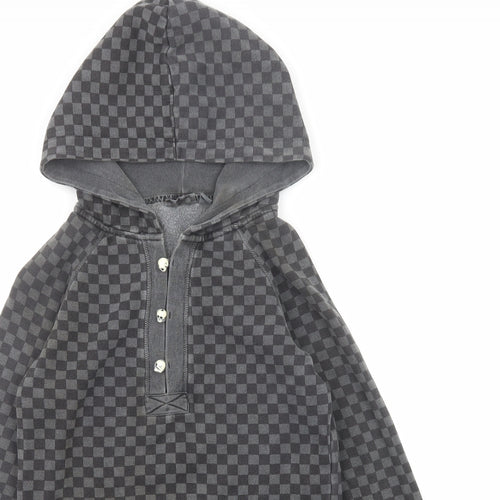 VANS Womens Grey Check Cotton Pullover Hoodie Size 8 Pullover