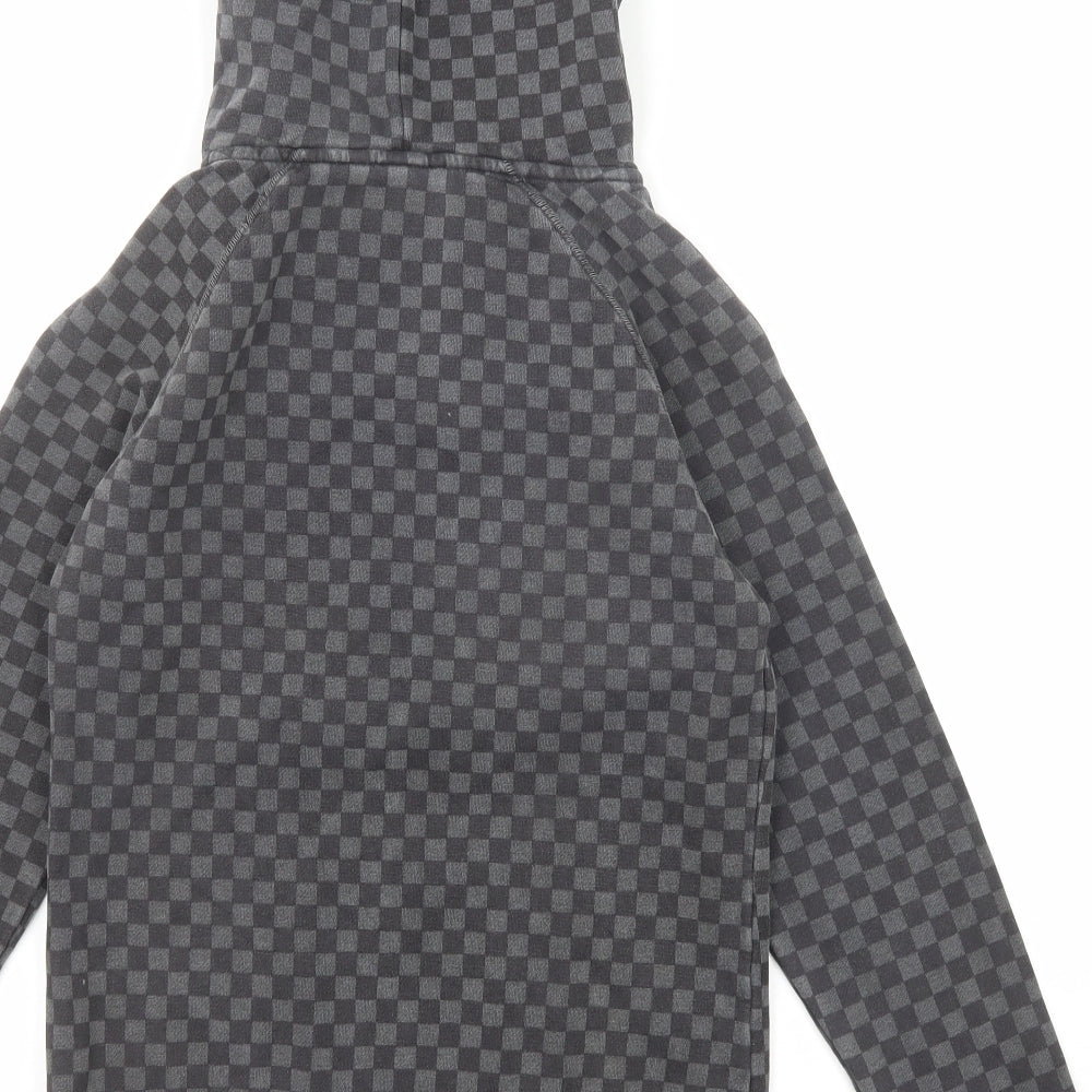 VANS Womens Grey Check Cotton Pullover Hoodie Size 8 Pullover