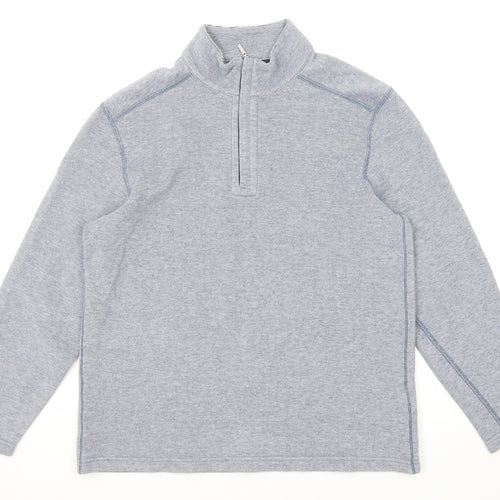 Kirkland Mens Blue Cotton Pullover Sweatshirt Size M Zip