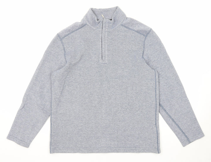 Kirkland Mens Blue Cotton Pullover Sweatshirt Size M Zip