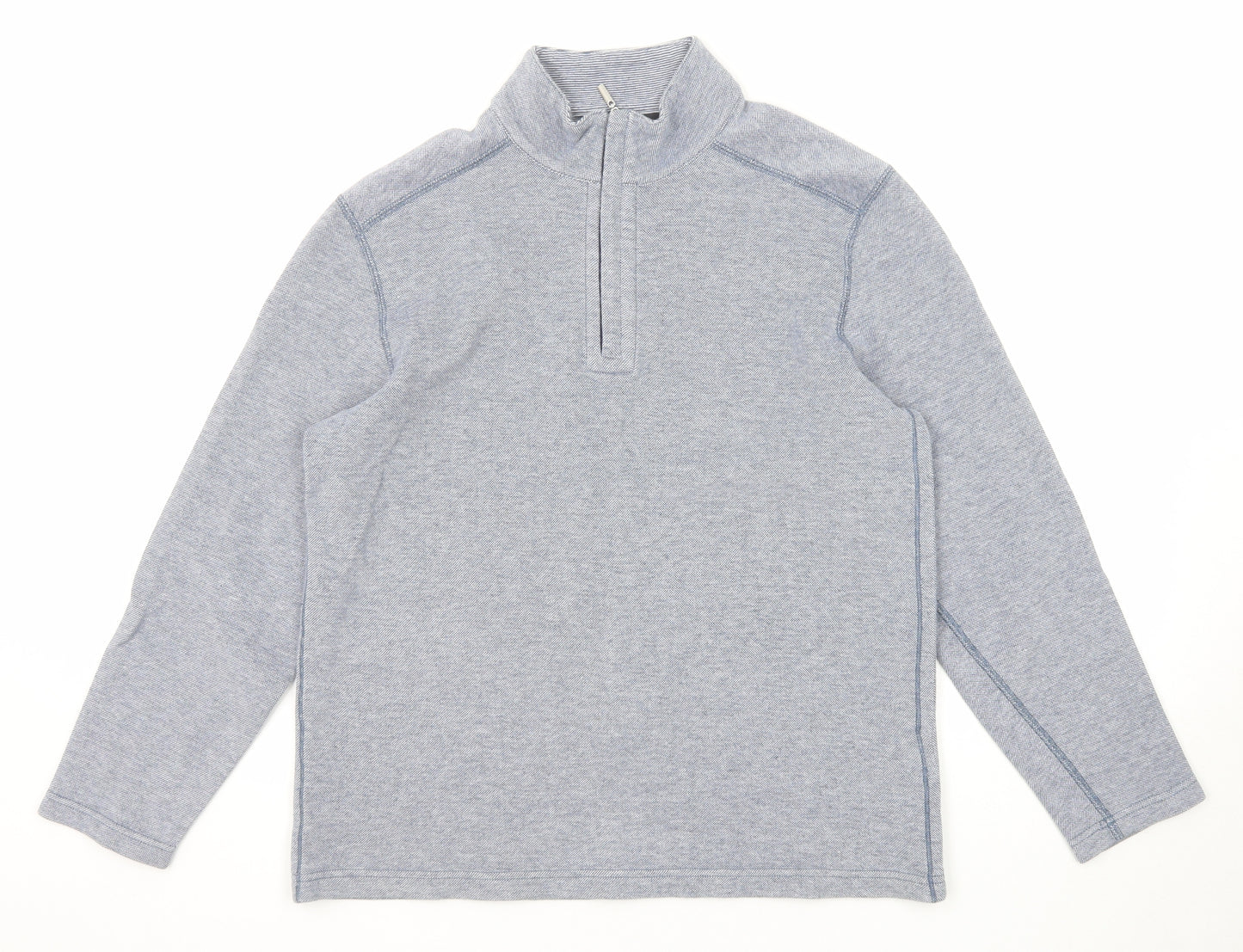 Kirkland Mens Blue Cotton Pullover Sweatshirt Size M Zip