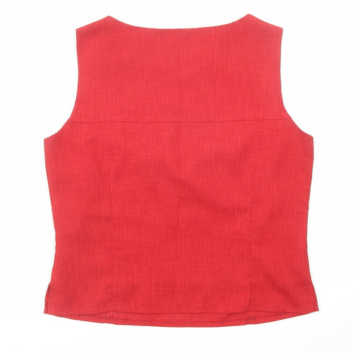 Klass Womens Red Polyester Basic Tank Size 12 Round Neck