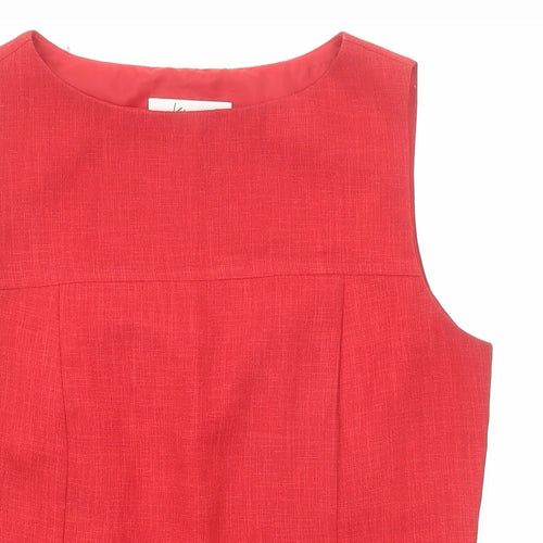Klass Womens Red Polyester Basic Tank Size 12 Round Neck