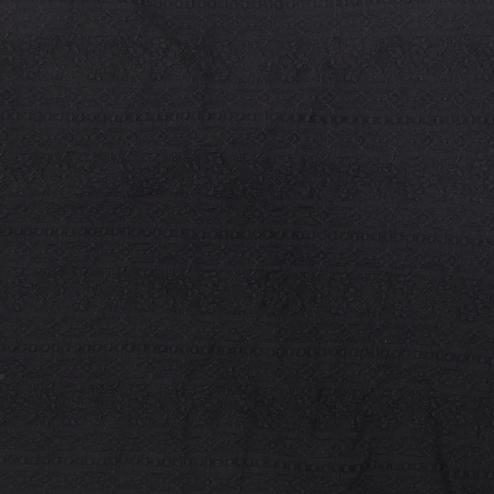 Marks and Spencer Womens Black Viscose Basic Blouse Size 24 V-Neck