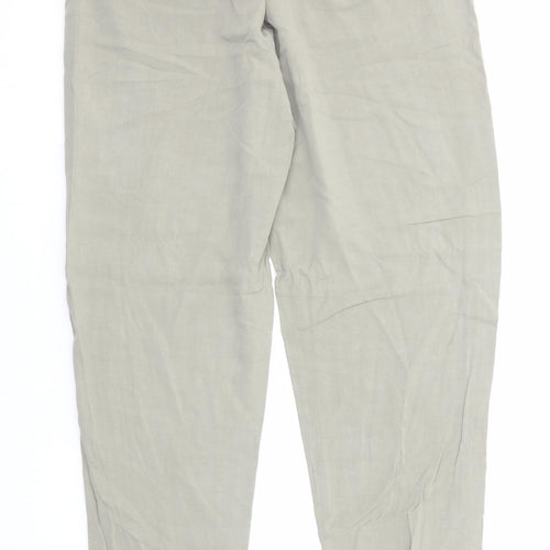 H&M Womens Green Viscose Sweatpants Trousers Size 10 Regular Drawstring