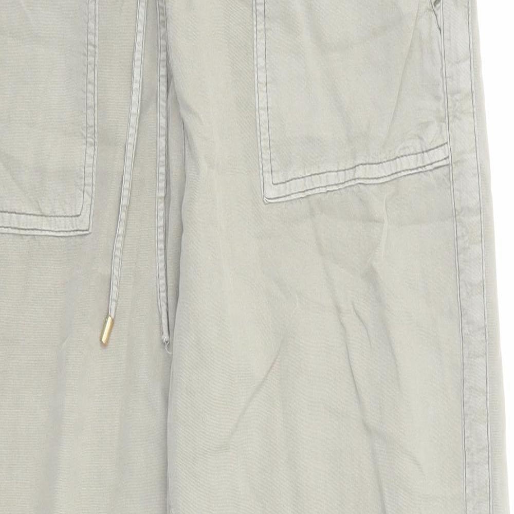 H&M Womens Green Viscose Sweatpants Trousers Size 10 Regular Drawstring