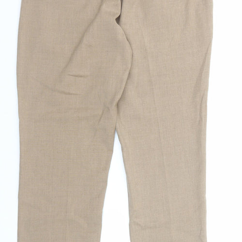 H&M Womens Beige Polyester Chino Trousers Size S Slim Drawstring