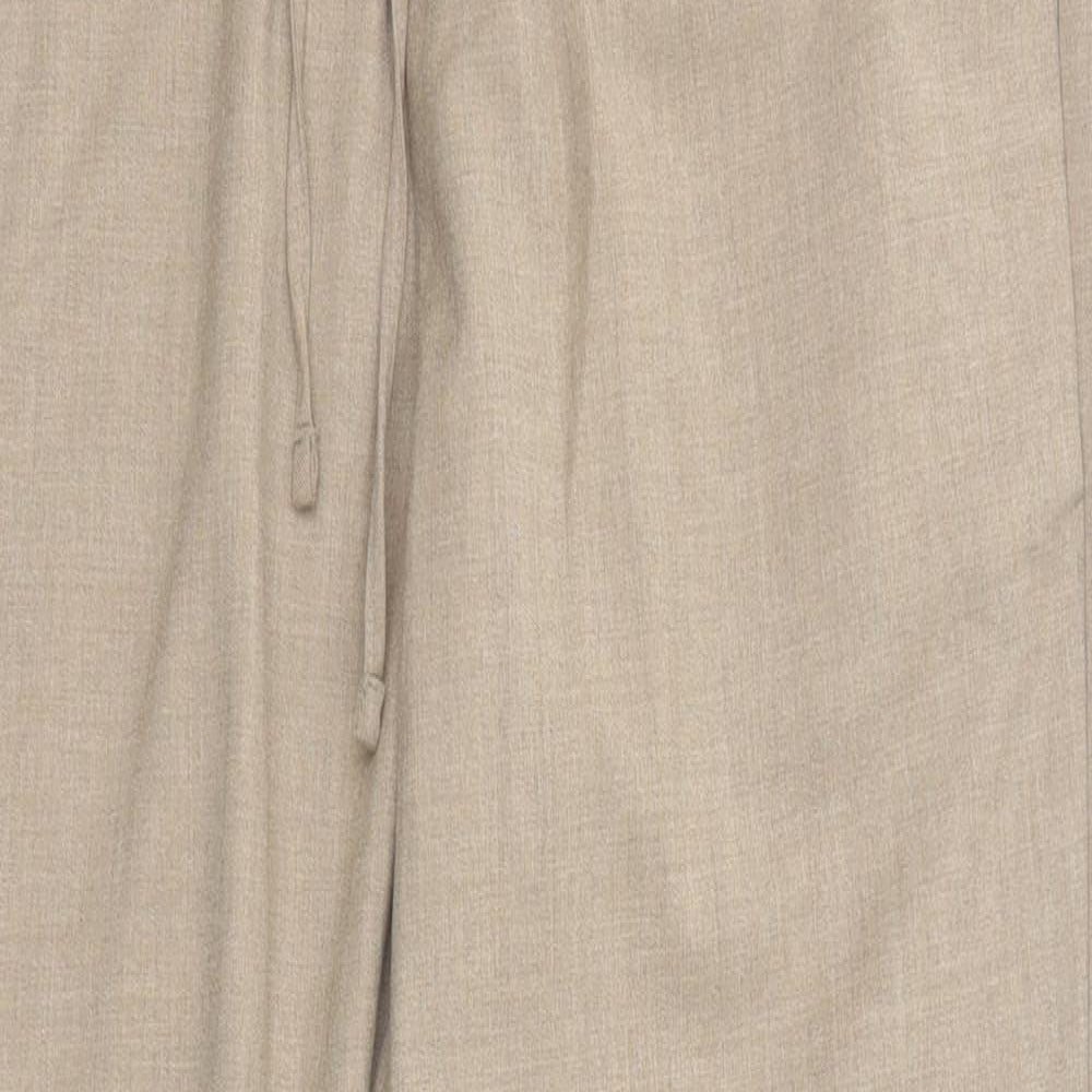 H&M Womens Beige Polyester Chino Trousers Size S Slim Drawstring