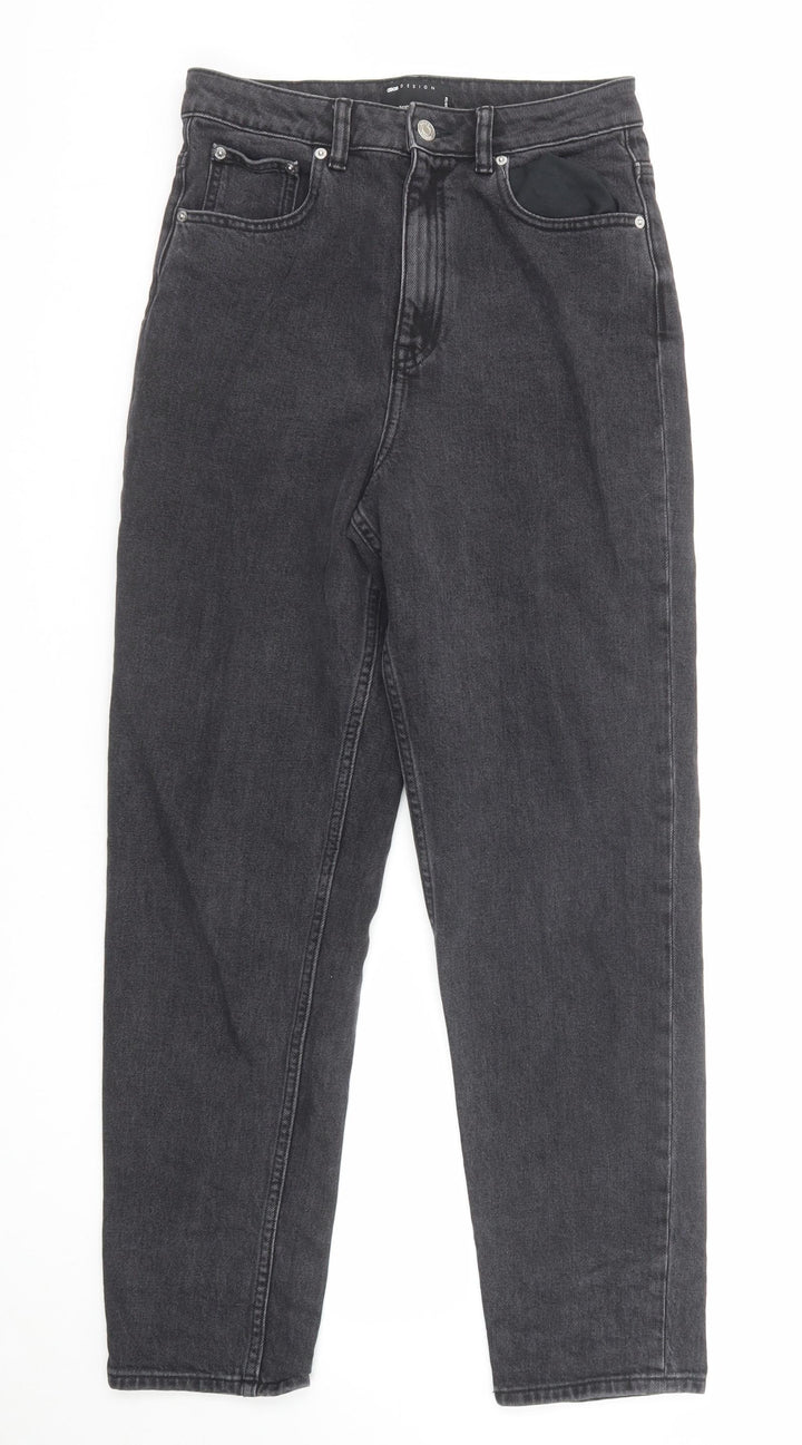 ASOS Womens Black Cotton Straight Jeans Size 28 in L30 in Regular Zip
