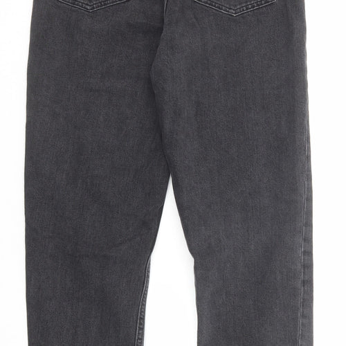 ASOS Womens Black Cotton Straight Jeans Size 28 in L30 in Regular Zip