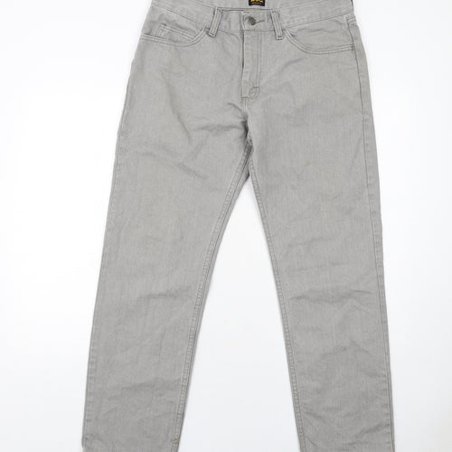 Lee Cooper Mens Grey Cotton Straight Jeans Size 33 in L32 in Regular Zip