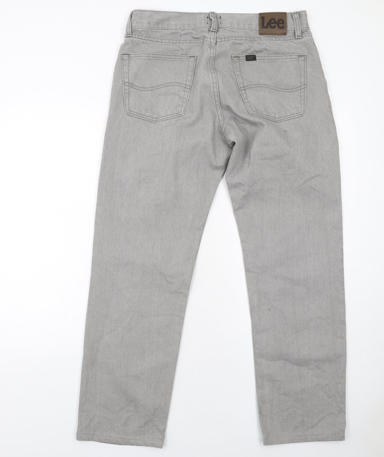 Lee Cooper Mens Grey Cotton Straight Jeans Size 33 in L32 in Regular Zip