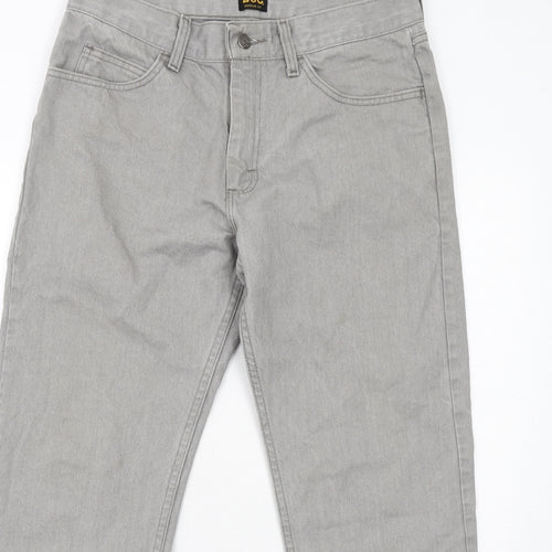 Lee Cooper Mens Grey Cotton Straight Jeans Size 33 in L32 in Regular Zip
