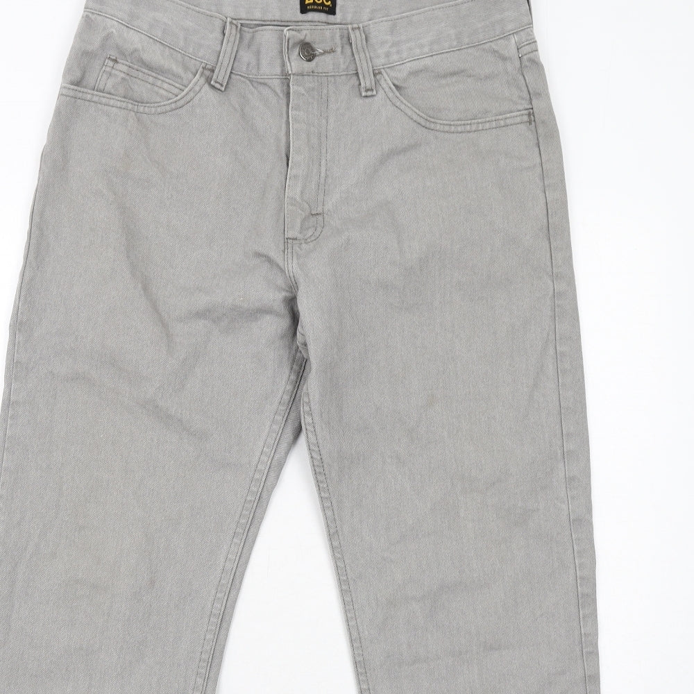 Lee Cooper Mens Grey Cotton Straight Jeans Size 33 in L32 in Regular Zip
