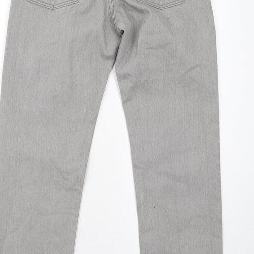 Lee Cooper Mens Grey Cotton Straight Jeans Size 33 in L32 in Regular Zip