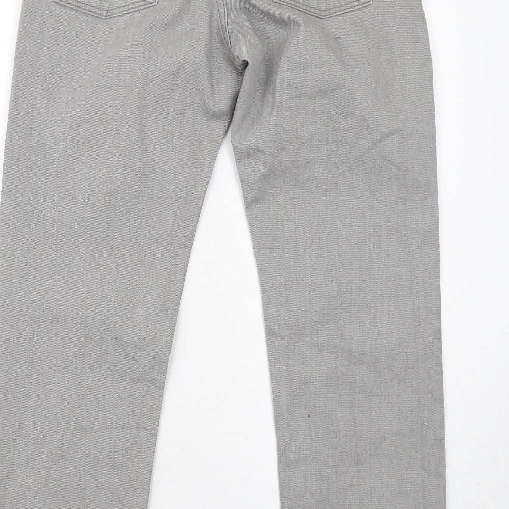 Lee Cooper Mens Grey Cotton Straight Jeans Size 33 in L32 in Regular Zip