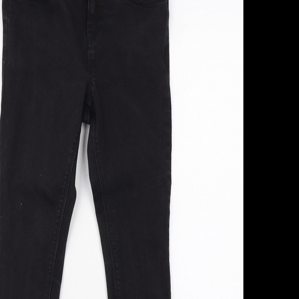 New Look Girls Black Cotton Skinny Jeans Size 12 Years Regular Zip