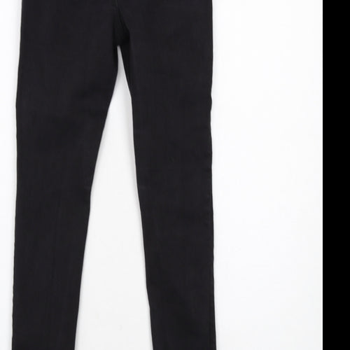 New Look Girls Black Cotton Skinny Jeans Size 12 Years Regular Zip