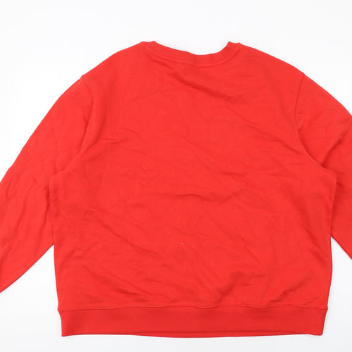 Marks and Spencer Womens Red Cotton Pullover Sweatshirt Size L Pullover
