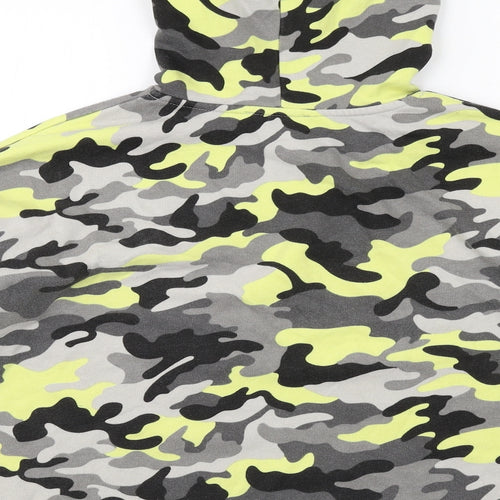 New Look Girls Grey Camouflage Cotton Pullover Hoodie Size 12-13 Years Pullover - Boston