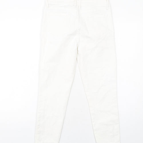 Jeanswest Womens White Cotton Skinny Jeans Size 10 Regular Zip