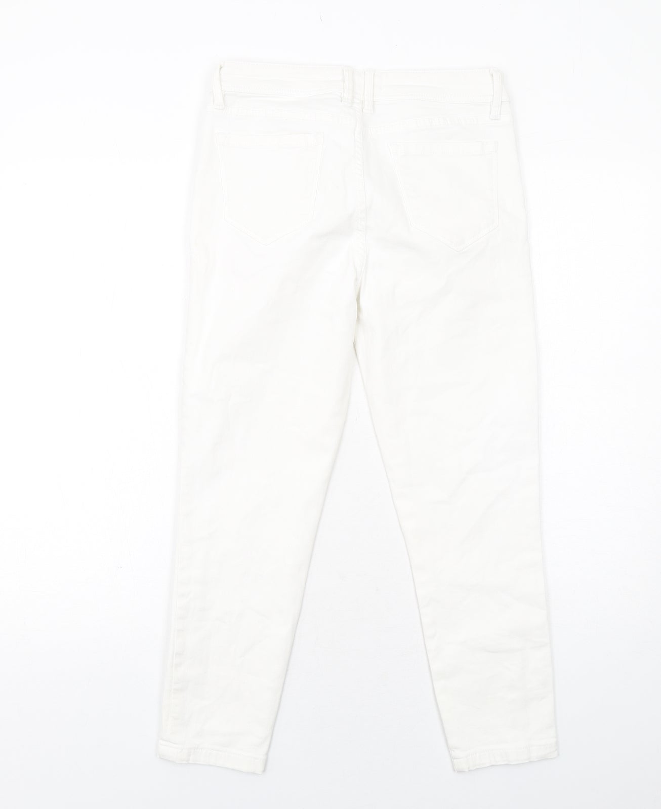 Jeanswest Womens White Cotton Skinny Jeans Size 10 Regular Zip