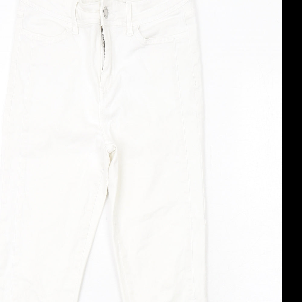 Jeanswest Womens White Cotton Skinny Jeans Size 10 Regular Zip