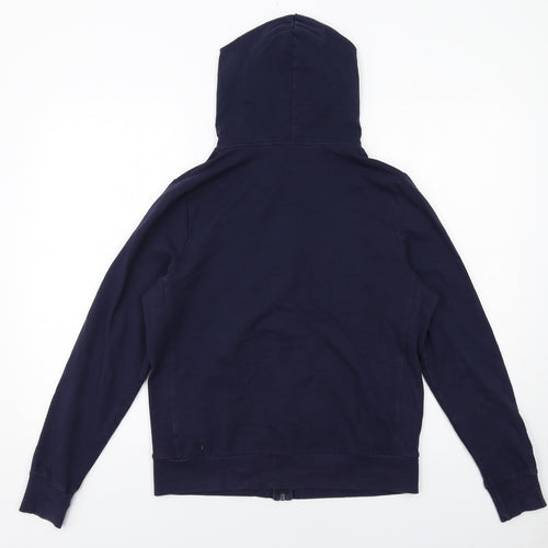Marks and Spencer Womens Blue Cotton Full Zip Hoodie Size 14 Zip