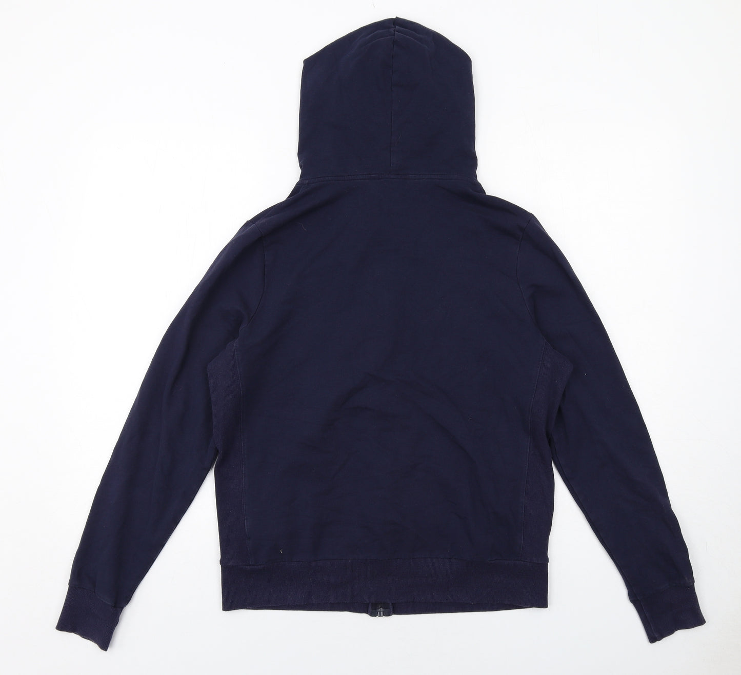 Marks and Spencer Womens Blue Cotton Full Zip Hoodie Size 14 Zip