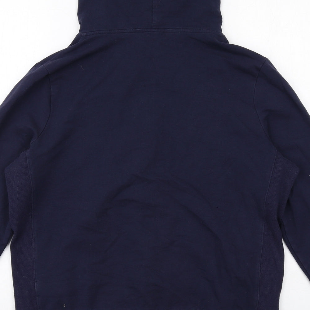 Marks and Spencer Womens Blue Cotton Full Zip Hoodie Size 14 Zip