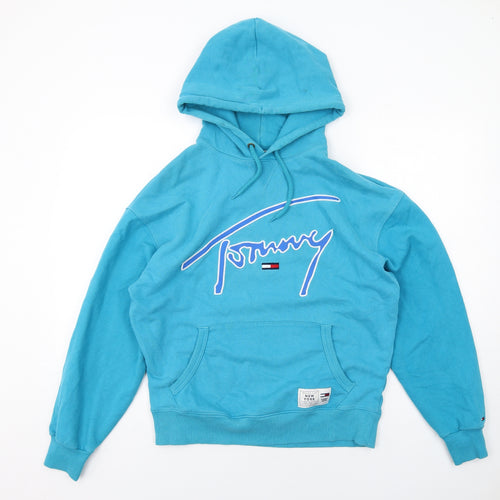 Tommy Hilfiger Mens Blue Cotton Pullover Hoodie Size S