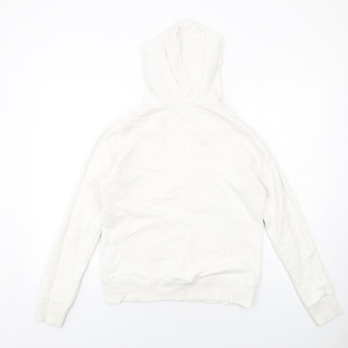 NEXT Womens White Cotton Pullover Hoodie Size L Pullover - Leaf Print