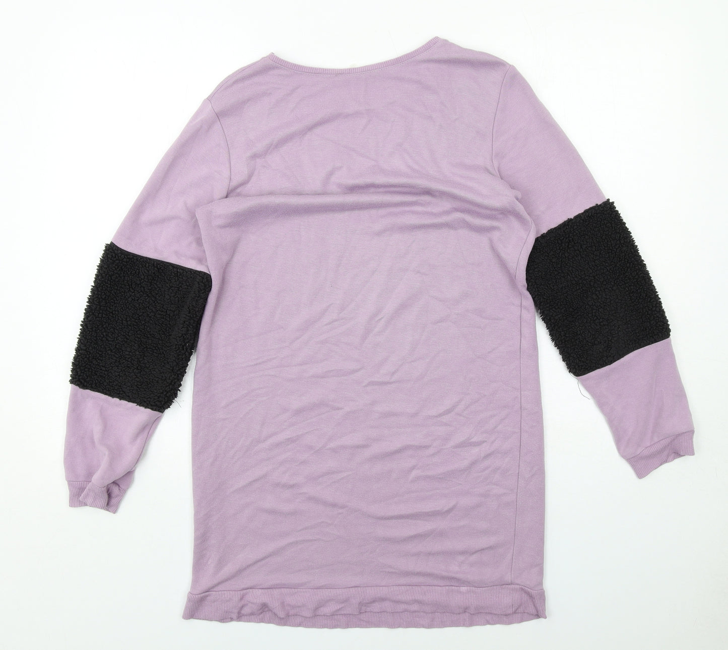 Select Womens Purple Colourblock Viscose Jumper Dress Size 8 Round Neck Pullover