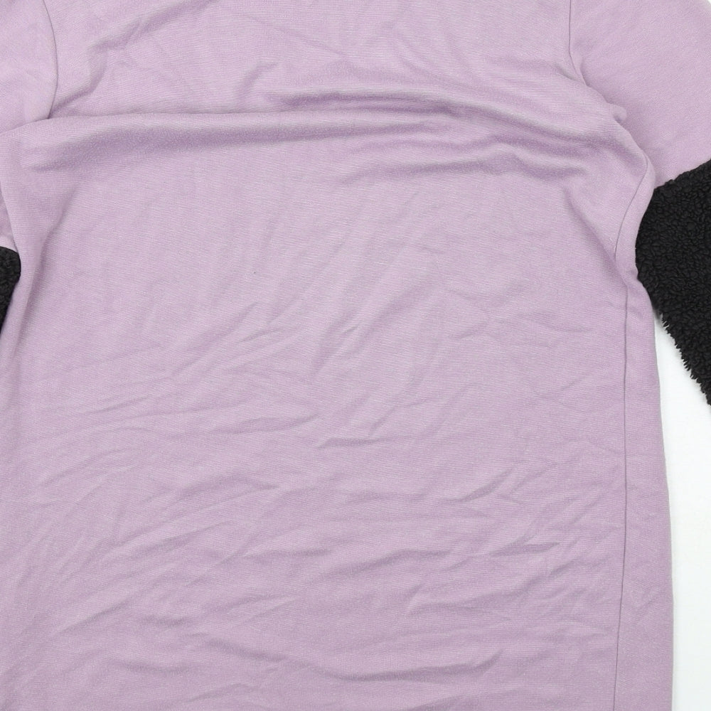 Select Womens Purple Colourblock Viscose Jumper Dress Size 8 Round Neck Pullover