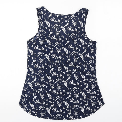 Dorothy Perkins Womens Blue Geometric Polyester Basic Tank Size 10 Round Neck