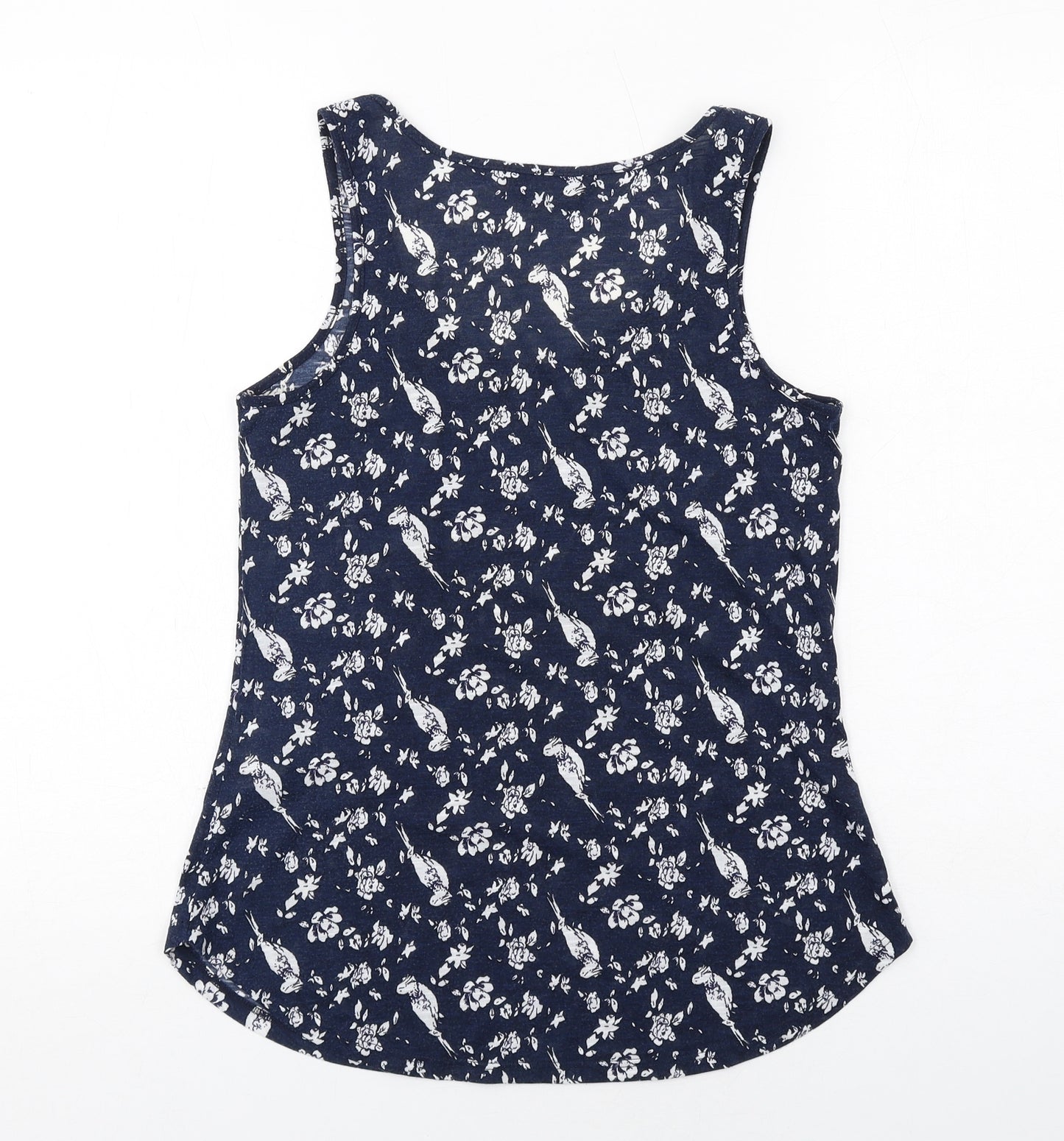 Dorothy Perkins Womens Blue Geometric Polyester Basic Tank Size 10 Round Neck