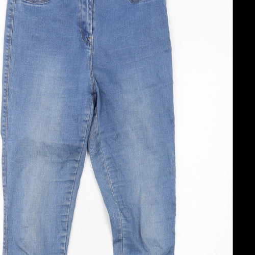 NEXT Womens Blue Cotton Skinny Jeans Size 14 Regular Zip