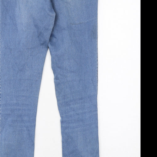 NEXT Womens Blue Cotton Skinny Jeans Size 14 Regular Zip