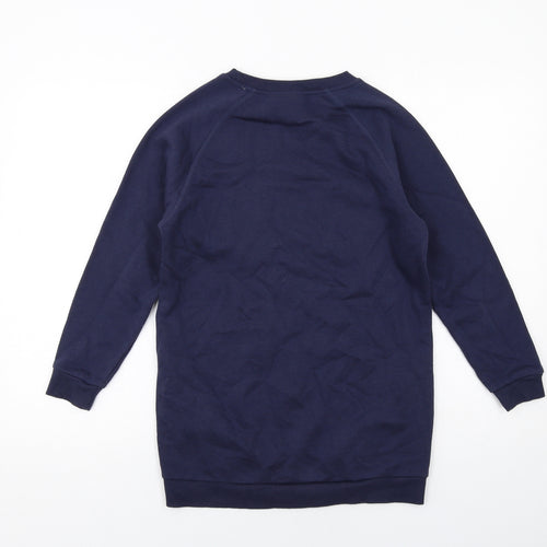 Pineapple Girls Blue Cotton Jumper Dress Size 10-11 Years Round Neck Pullover - Pineapple
