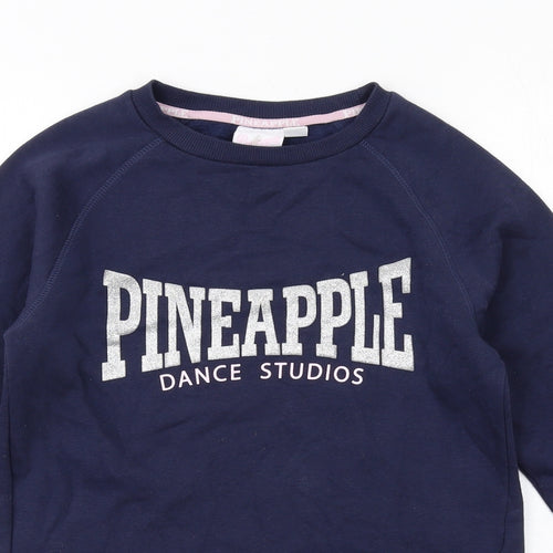 Pineapple Girls Blue Cotton Jumper Dress Size 10-11 Years Round Neck Pullover - Pineapple