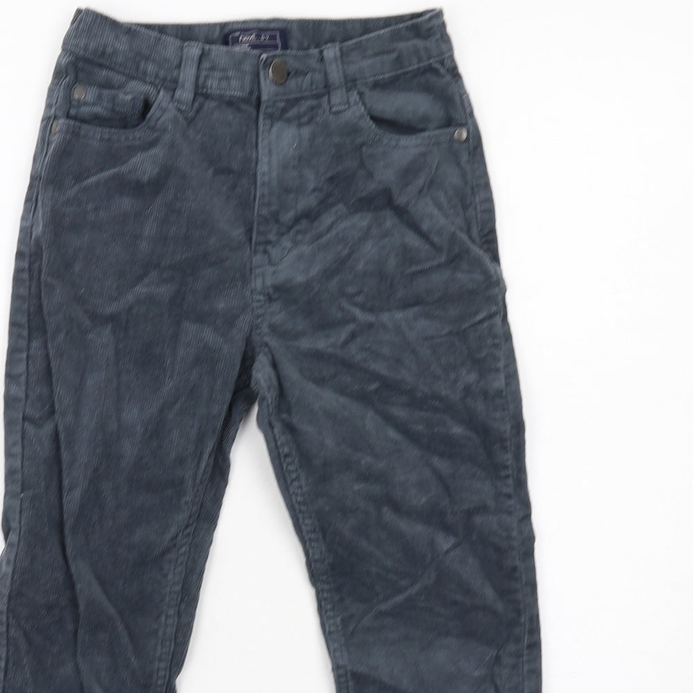 NEXT Boys Grey Cotton Chino Trousers Size 9 Years Regular Zip