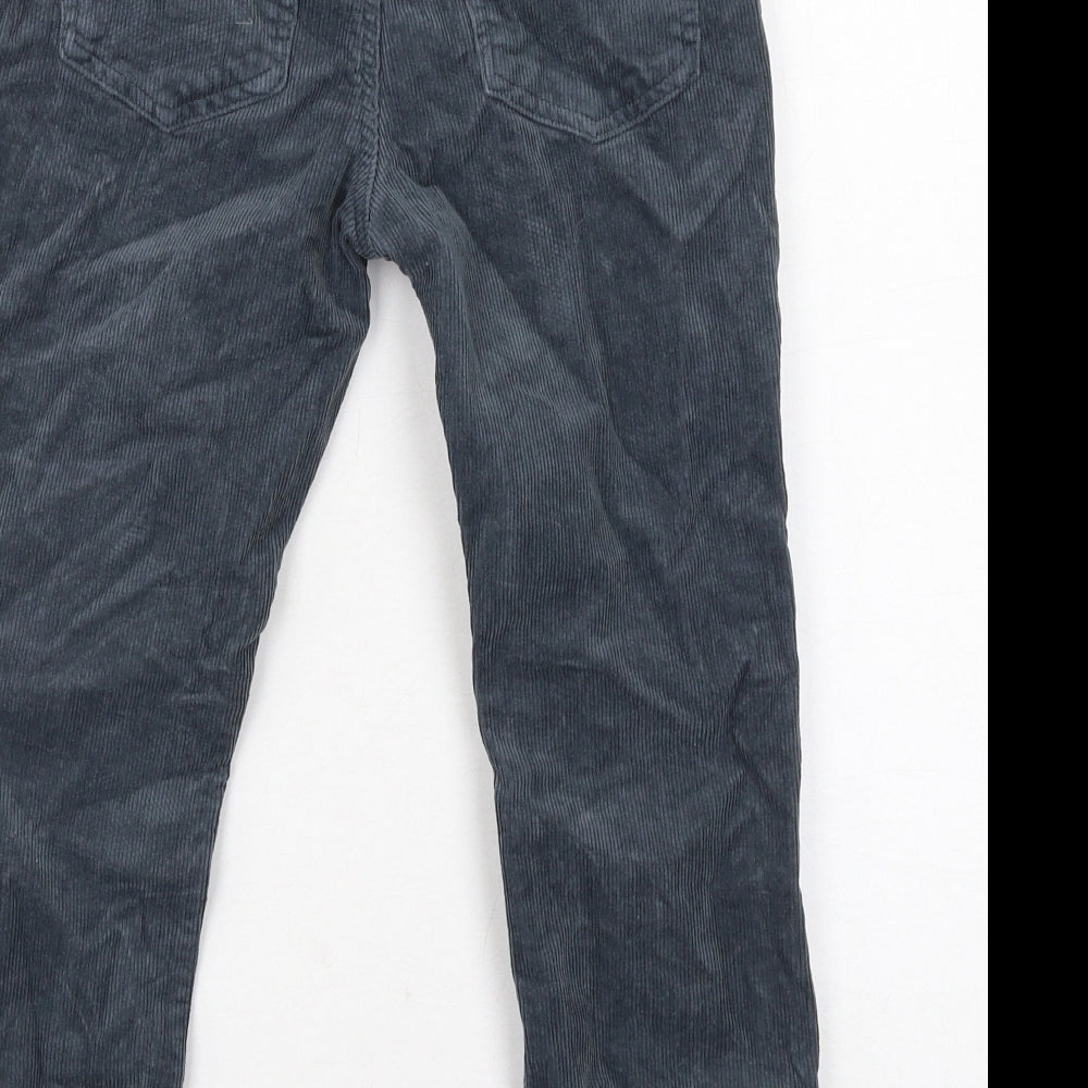 NEXT Boys Grey Cotton Chino Trousers Size 9 Years Regular Zip