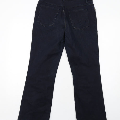 Per Una Womens Blue Cotton Bootcut Jeans Size 10 Regular Zip