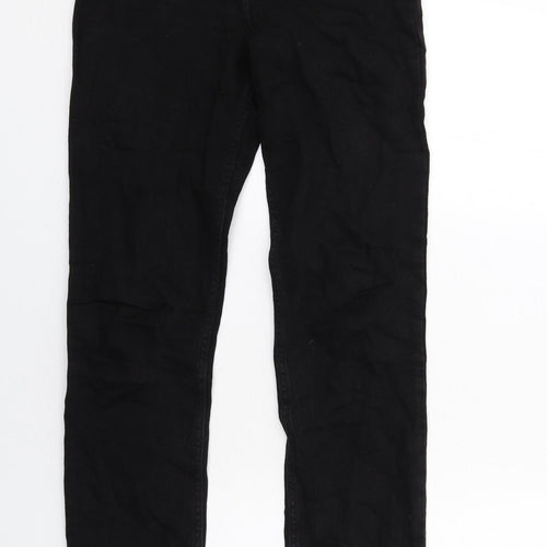 Bershka Womens Black Cotton Straight Jeans Size 10 Regular Zip