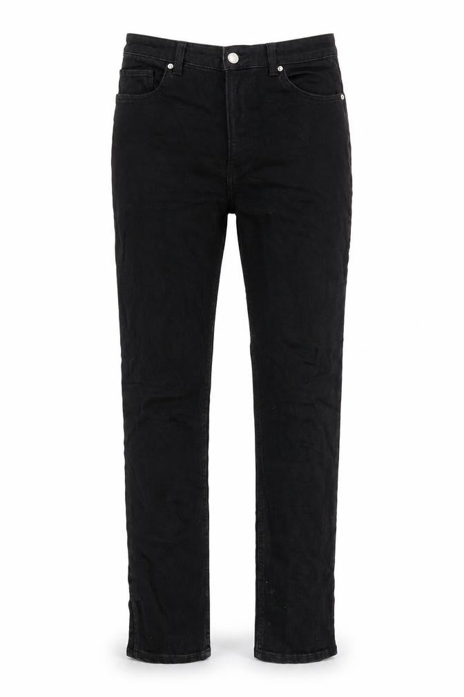 Bershka Womens Black Cotton Straight Jeans Size 10 Regular Zip