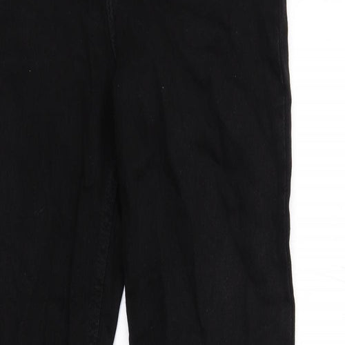 Bershka Womens Black Cotton Straight Jeans Size 10 Regular Zip