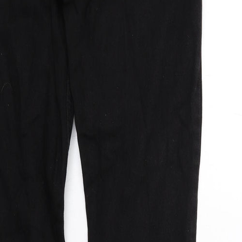 Bershka Womens Black Cotton Straight Jeans Size 10 Regular Zip