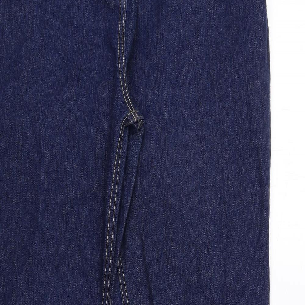 Marks and Spencer Womens Blue Cotton Bootcut Jeans Size 16 Regular Zip