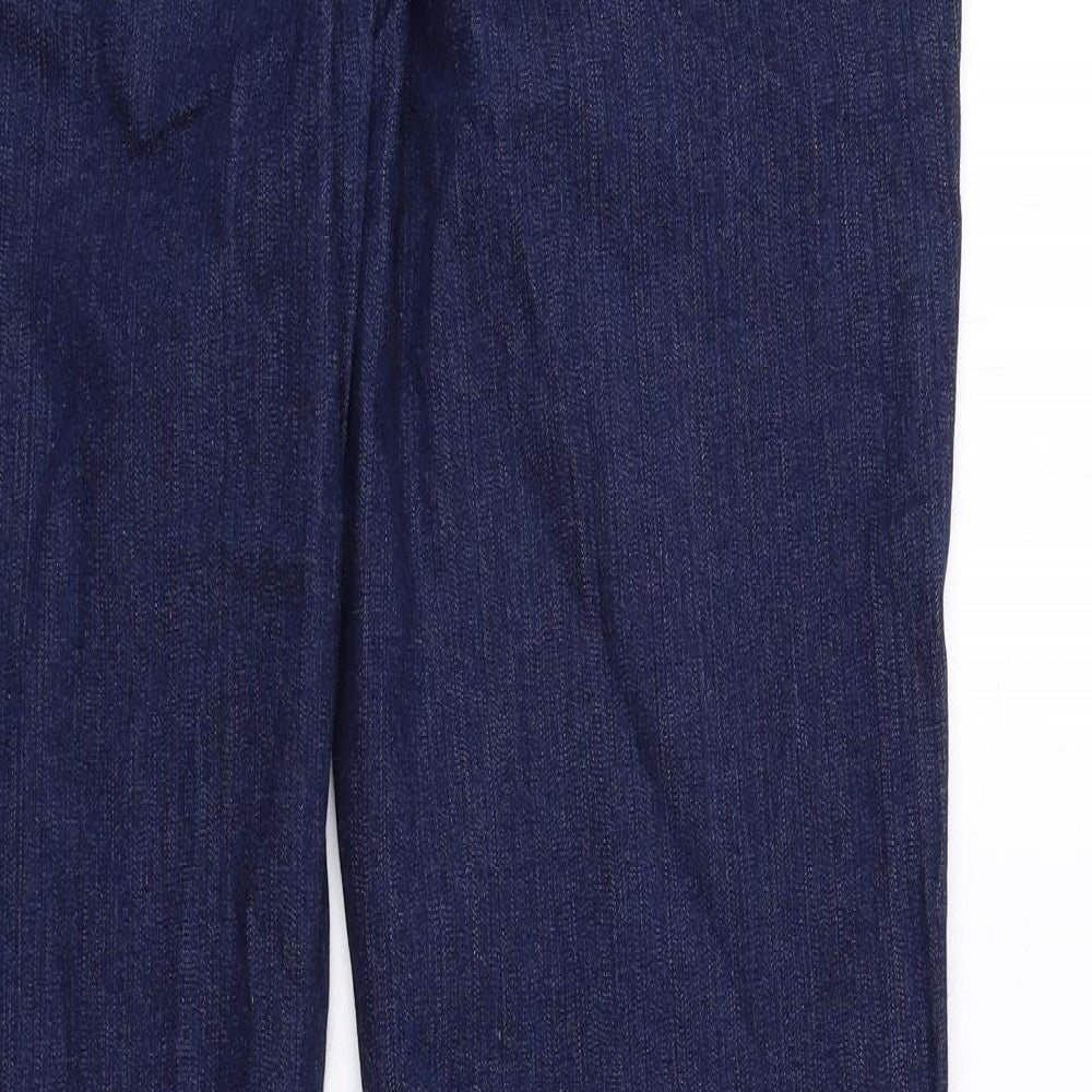 Marks and Spencer Womens Blue Cotton Bootcut Jeans Size 16 Regular Zip